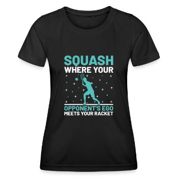 Squash Player Squash Tennis Player Raquetball Spor - Women's Functional T-Shirt - black - Front - AI Model Female 172 light (172cm)