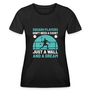 Squash Player Squash Tennis Player Raquetball Spor - Women's Functional T-Shirt - black - Front - AI Model Female 172 light (172cm)