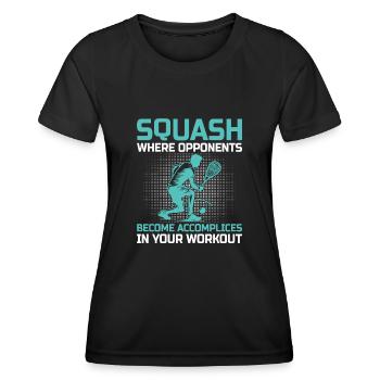 Squash Player Squash Tennis Player Raquetball Spor - Women's Functional T-Shirt - black - Front - AI Model Female 172 light (172cm)