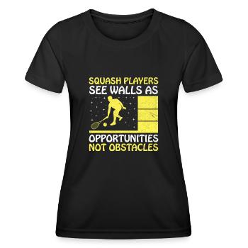 Squash Player Squash Tennis Player Raquetball Spor - Women's Functional T-Shirt - black - Front - AI Model Female 172 light (172cm)