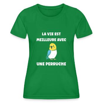 Oiseaux perruches humour petite perruche - T-shirt sport Femme - vert - Devant - AI Model Female 172 dark (172cm)