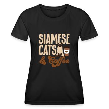 Siamkatze - Frauen Funktions-T-Shirt - Schwarz - Vorne - AI Model Female 172 light (172cm)