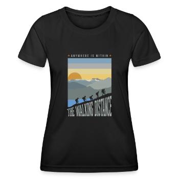 Anywhere is within the walking distance - Women's Functional T-Shirt - black - Front - AI Model Female 172 light (172cm)