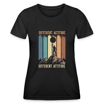Altitude différente, attitude différente - T-shirt sport Femme - noir - Devant - AI Model Female 172 light (172cm)