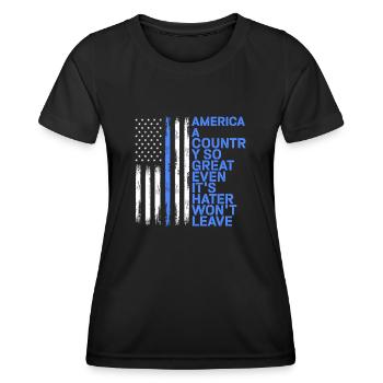 America A Country So Great US Patriotic - Women's Functional T-Shirt - black - Front - AI Model Female 172 light (172cm)