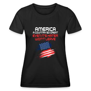 America A Country So Great US Patriotic - Women's Functional T-Shirt - black - Front - AI Model Female 172 light (172cm)