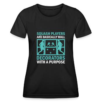 Squash Player Squash Tennis Player Raquetball Spor - Women's Functional T-Shirt - black - Front - AI Model Female 172 light (172cm)
