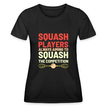 Squash Player Squash Tennis Player Raquetball Spor - Women's Functional T-Shirt - black - Front - AI Model Female 172 light (172cm)