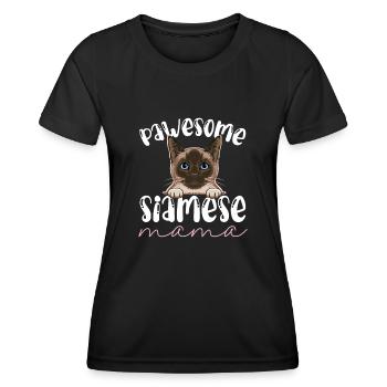 Siamkatze - Frauen Funktions-T-Shirt - Schwarz - Vorne - AI Model Female 172 light (172cm)