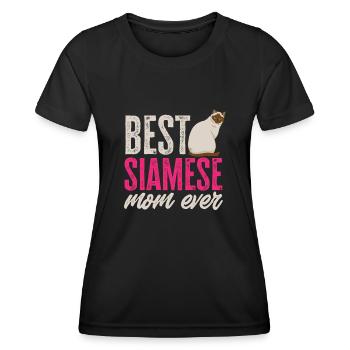 Siamkatze - Frauen Funktions-T-Shirt - Schwarz - Vorne - AI Model Female 172 light (172cm)