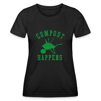 Wurm Farmer Wurmkompost Niedliche Männer Frauen Kompostieren - Frauen Funktions-T-Shirt - Schwarz - Vorne - AI Model Female 172 light (172cm)