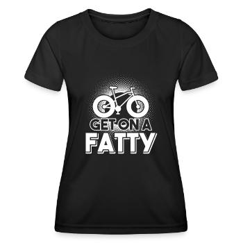 Fat Bike Fat Bike Get On A Fatty - Women's Functional T-Shirt - black - Front - AI Model Female 172 light (172cm)