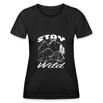 Dicton de feu de camp de camping - T-shirt sport Femme - noir - Devant - AI Model Female 172 light (172cm)