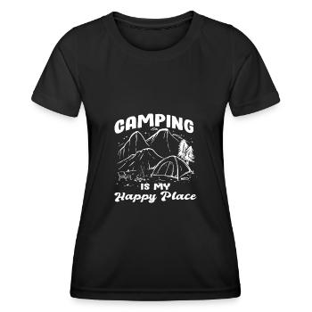 Camping campfire saying - Women's Functional T-Shirt - black - Front - AI Model Female 172 light (172cm)