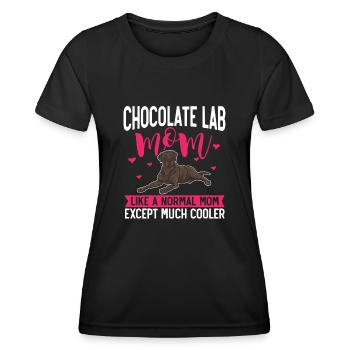 Chocolate Labrador Retriever Hund - Frauen Funktions-T-Shirt - Schwarz - Vorne - AI Model Female 172 light (172cm)