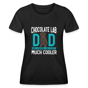 Chocolate Labrador Retriever Hund - Frauen Funktions-T-Shirt - Schwarz - Vorne - AI Model Female 172 light (172cm)