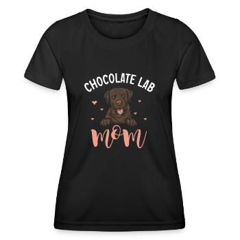 Chocolate Labrador Retriever Hund - Frauen Funktions-T-Shirt - Schwarz - Vorne - AI Model Female 172 light (172cm)
