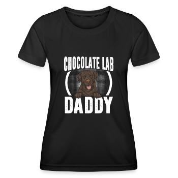 Chocolate Labrador Retriever Hund - Frauen Funktions-T-Shirt - Schwarz - Vorne - AI Model Female 172 light (172cm)