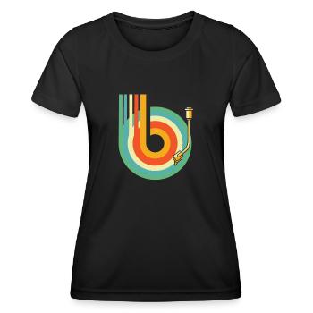 Collectionneur de disques vinyles - T-shirt sport Femme - noir - Devant - AI Model Female 172 light (172cm)