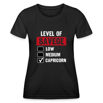 Niveau de l’horoscope sauvage du Capricorne Anniversaire - T-shirt sport Femme - noir - Devant - AI Model Female 172 light (172cm)