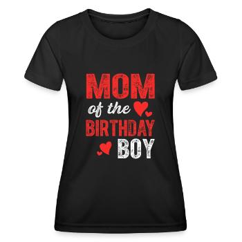 Maman du garçon d’anniversaire Mère du garçon d’anniversaire - T-shirt sport Femme - noir - Devant - AI Model Female 172 light (172cm)