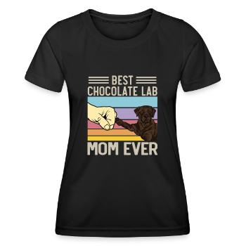 Chocolate Labrador Retriever Hund - Frauen Funktions-T-Shirt - Schwarz - Vorne - AI Model Female 172 light (172cm)