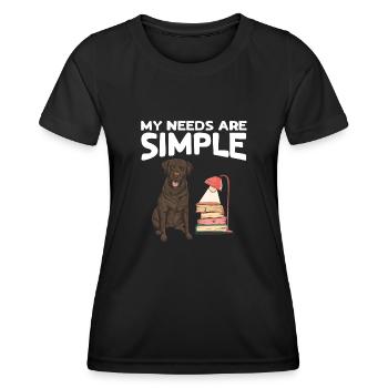 Chocolate Labrador Retriever Hund - Frauen Funktions-T-Shirt - Schwarz - Vorne - AI Model Female 172 light (172cm)