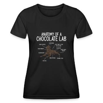 Chocolate Labrador Retriever Hund - Frauen Funktions-T-Shirt - Schwarz - Vorne - AI Model Female 172 light (172cm)