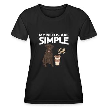 Chocolate Labrador Retriever Hund - Frauen Funktions-T-Shirt - Schwarz - Vorne - AI Model Female 172 light (172cm)
