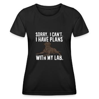 Chocolate Labrador Retriever Hund - Frauen Funktions-T-Shirt - Schwarz - Vorne - AI Model Female 172 light (172cm)