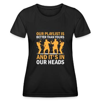 Marching Band Sayings Funny Marching Instruments - Women's Functional T-Shirt - black - Front - AI Model Female 172 light (172cm)