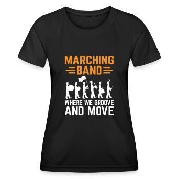 Blaskapelle Sprüche Lustige Marschinstrumente - Frauen Funktions-T-Shirt - Schwarz - Vorne - AI Model Female 172 light (172cm)