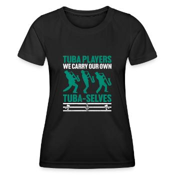 Blaskapelle Sprüche Lustige Marschinstrumente - Frauen Funktions-T-Shirt - Schwarz - Vorne - AI Model Female 172 light (172cm)