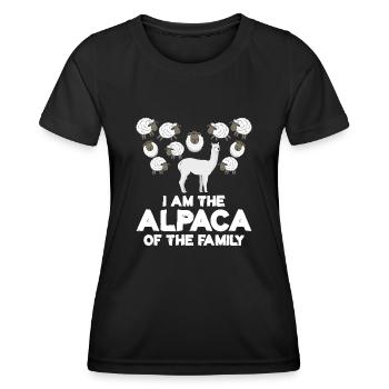 Alpaca and Sheep Family - Frauen Funktions-T-Shirt - Schwarz - Vorne - AI Model Female 172 light (172cm)