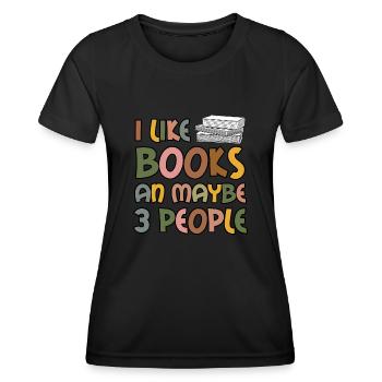 Reading Book Read Books Bookworm - Women's Functional T-Shirt - black - Front - AI Model Female 172 light (172cm)