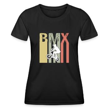 Vintage Retro BMX Geschenkidee - Frauen Funktions-T-Shirt - Schwarz - Vorne - AI Model Female 172 light (172cm)