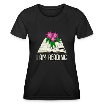 Reading Books Book Bookworm - Frauen Funktions-T-Shirt - Schwarz - Vorne - AI Model Female 172 light (172cm)