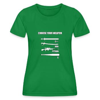 Lustiges Entwickler-IT-Theme für Informatiker - Frauen Funktions-T-Shirt - Kelly Green - Vorne - AI Model Female 172 dark (172cm)