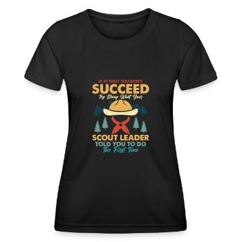 Le point de vue d’un chef scout : le succès à répétition - T-shirt sport Femme - noir - Devant - AI Model Female 172 light (172cm)