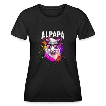 Coole Alpapa - Frauen Funktions-T-Shirt - Schwarz - Vorne - AI Model Female 172 light (172cm)