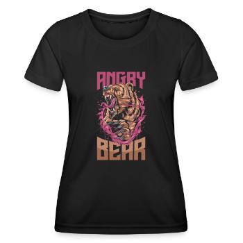 Ours en colère - T-shirt sport Femme - noir - Devant - AI Model Female 172 light (172cm)