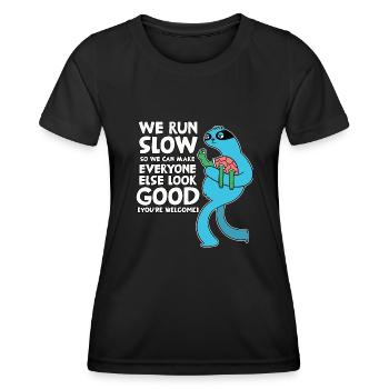 Funny Jogger Clothing Fitness Sport Runner - Women's Functional T-Shirt - black - Front - AI Model Female 172 light (172cm)