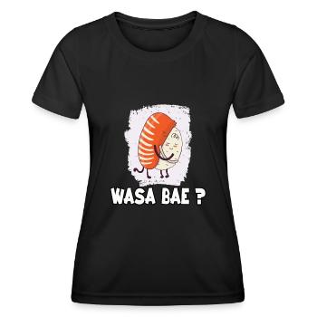 Kawaii Japon sushi motif nigiri fan sushi - T-shirt sport Femme - noir - Devant - AI Model Female 172 light (172cm)
