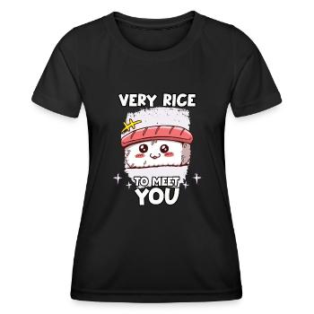 amant sushi motif Japon hommes et femmes sushi - T-shirt sport Femme - noir - Devant - AI Model Female 172 light (172cm)