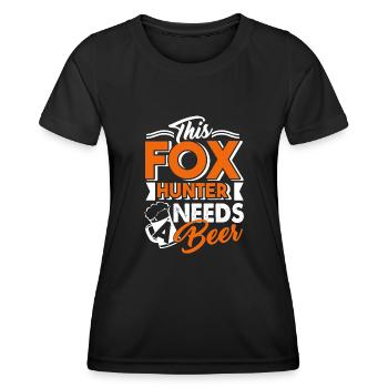 Fox Hunter Fox Hunter Needs A Beer - Women's Functional T-Shirt - black - Front - AI Model Female 172 light (172cm)