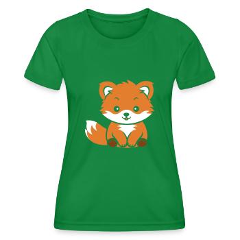 Fox Love Little Red Panda - Women's Functional T-Shirt - kelly green - Front - AI Model Female 172 dark (172cm)
