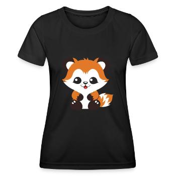 Fuchs liebt den kleinen roten Panda - Frauen Funktions-T-Shirt - Schwarz - Vorne - AI Model Female 172 light (172cm)