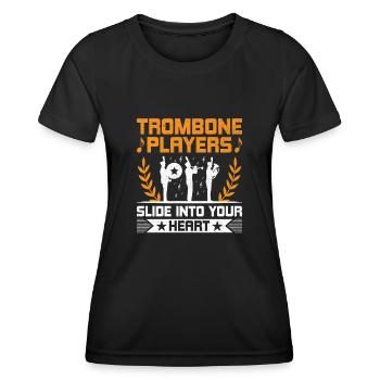 Blaskapelle Sprüche Lustige Marschinstrumente - Frauen Funktions-T-Shirt - Schwarz - Vorne - AI Model Female 172 light (172cm)