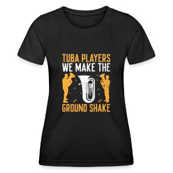 Blaskapelle Sprüche Lustige Marschinstrumente - Frauen Funktions-T-Shirt - Schwarz - Vorne - AI Model Female 172 light (172cm)