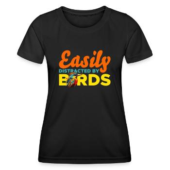 Easily distracted by birds - Women's Functional T-Shirt - black - Front - AI Model Female 172 light (172cm)